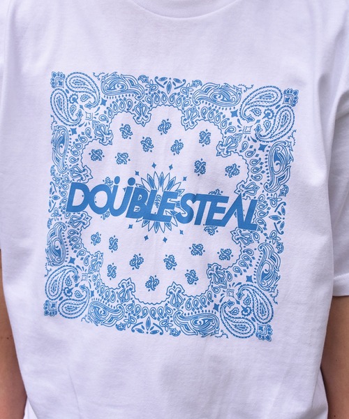 DOUBLE STEAL（ダブルスティール）の「BIG Paisley　Tシャツ（Tシャツ/カットソー・メンズ・ホワイト×ブルー/ブラック×ブルー/ホワイト×イエロー/ブラック×イエロー・LARGE/X-LARGE/MEDIUM）」の14枚目の写真