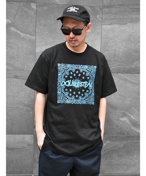 DOUBLE STEAL（ダブルスティール）の「BIG Paisley　Tシャツ（Tシャツ/カットソー・メンズ・ホワイト×ブルー/ブラック×ブルー/ホワイト×イエロー/ブラック×イエロー・LARGE/X-LARGE/MEDIUM）」の16枚目の写真