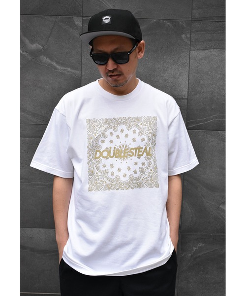 DOUBLE STEAL（ダブルスティール）の「BIG Paisley　Tシャツ（Tシャツ/カットソー・メンズ・ホワイト×ブルー/ブラック×ブルー/ホワイト×イエロー/ブラック×イエロー・LARGE/X-LARGE/MEDIUM）」の19枚目の写真