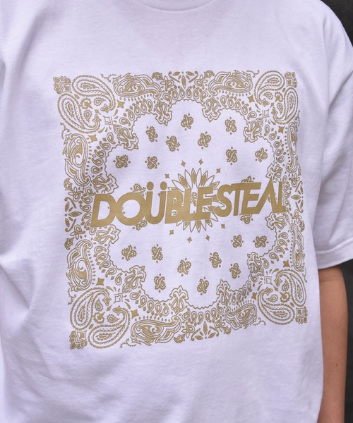 DOUBLE STEAL（ダブルスティール）の「BIG Paisley　Tシャツ（Tシャツ/カットソー・メンズ・ホワイト×ブルー/ブラック×ブルー/ホワイト×イエロー/ブラック×イエロー・LARGE/X-LARGE/MEDIUM）」の22枚目の写真