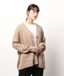Samansa Mos2 | 【オーガニックコットン】ゆるVネックカーディガン(カーディガン/ボレロ)