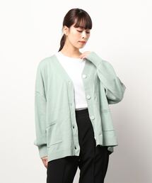 Samansa Mos2 | 【オーガニックコットン】ゆるVネックカーディガン(カーディガン/ボレロ)