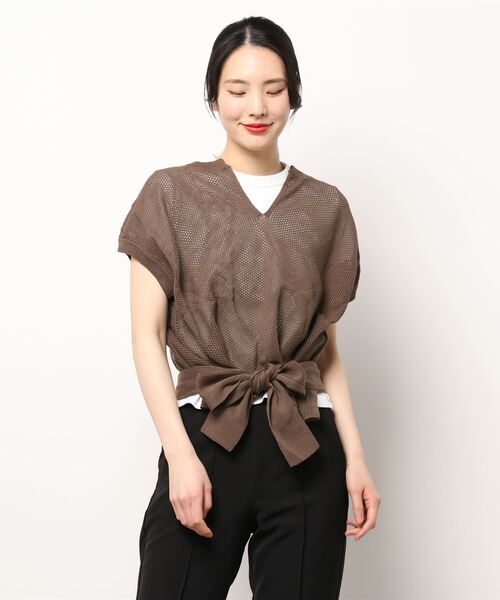 最先端 メッシュニットベスト ベーシックなデザイン おとな可愛い 着回しコーデ ベージュ グレー ブラウン 21年春夏再入荷 Askforney Com