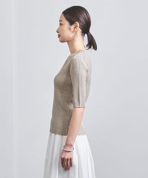 Gunn Johansson（グンヨハンソン）の「＜Gunn Johansson（グン ヨハンソン）＞LI ショートスリーブ ニット（ニット/セーター・レディース・ベージュ・FREE）」の3枚目の写真