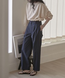 Double tuck cotton slacks mmw22s032【MUYMONA】【2022SS】