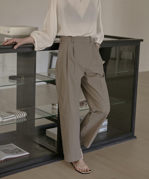 MUYMONA(ムイモナ)の「Double tuck cotton slacks mmw22s032【MUYMONA】【2022SS】(スラックス・レディース・ホワイト/カーキ/ネイビー・M/S)」の20枚目の写真