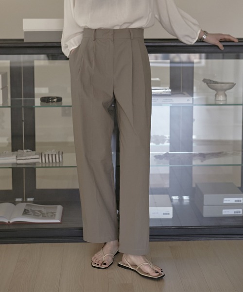 MUYMONA(ムイモナ)の「Double tuck cotton slacks mmw22s032【MUYMONA】【2022SS】(スラックス・レディース・ホワイト/カーキ/ネイビー・M/S)」の19枚目の写真