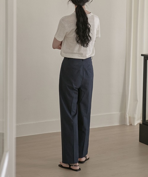MUYMONA(ムイモナ)の「Double tuck cotton slacks mmw22s032【MUYMONA】【2022SS】(スラックス・レディース・ホワイト/カーキ/ネイビー・M/S)」の10枚目の写真