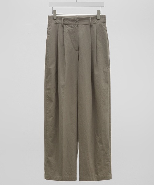 MUYMONA(ムイモナ)の「Double tuck cotton slacks mmw22s032【MUYMONA】【2022SS】(スラックス・レディース・ホワイト/カーキ/ネイビー・M/S)」の12枚目の写真