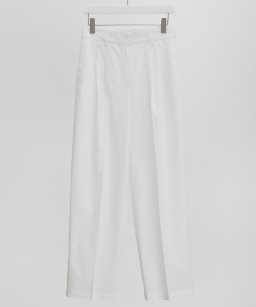 MUYMONA(ムイモナ)の「Double tuck cotton slacks mmw22s032【MUYMONA】【2022SS】(スラックス・レディース・ホワイト/カーキ/ネイビー・M/S)」の13枚目の写真