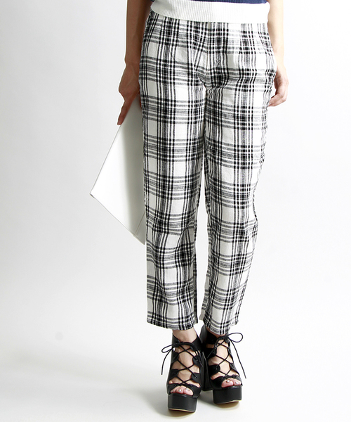 WEGO（ウィゴー）の「WEGO/麻レーヨンテーパードパンツ（その他パンツ・レディース・ホワイト/ホワイト系その他・FREE）」の2枚目の写真