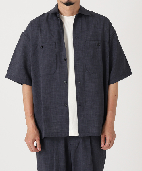 JOURNAL STANDARD relume(ジャーナルスタンダード レリューム)の「TEC LINEN CPO型半袖シャツ(シャツ/ブラウス・メンズ・ブラック/ベージュ/ネイビー・MEDIUM/LARGE)」の11枚目の写真