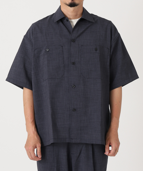 JOURNAL STANDARD relume(ジャーナルスタンダード レリューム)の「TEC LINEN CPO型半袖シャツ(シャツ/ブラウス・メンズ・ブラック/ベージュ/ネイビー・MEDIUM/LARGE)」の12枚目の写真