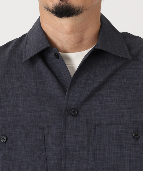 JOURNAL STANDARD relume(ジャーナルスタンダード レリューム)の「TEC LINEN CPO型半袖シャツ(シャツ/ブラウス・メンズ・ブラック/ベージュ/ネイビー・MEDIUM/LARGE)」の16枚目の写真