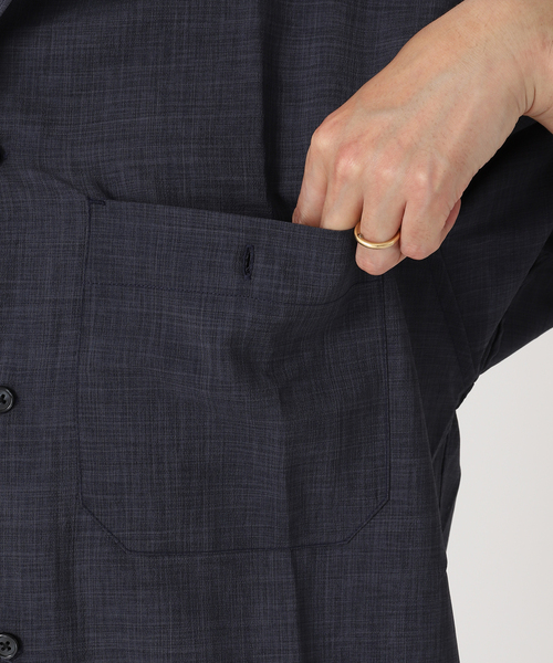 JOURNAL STANDARD relume(ジャーナルスタンダード レリューム)の「TEC LINEN CPO型半袖シャツ(シャツ/ブラウス・メンズ・ブラック/ベージュ/ネイビー・MEDIUM/LARGE)」の20枚目の写真