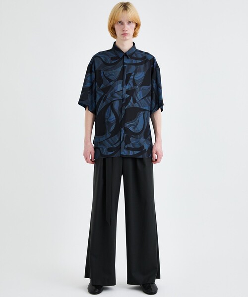 LiNoH リノー MARBLE PRINT S/S SHIRT サイズ 1 LiNoH（リノー）の「MARBLE PRINT S/S SHIRT（シャツ/ブラウス