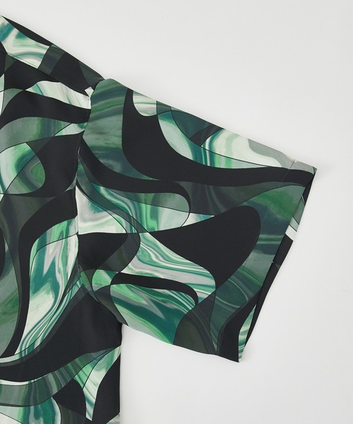 LiNoH リノー MARBLE PRINT S/S SHIRT サイズ 1 LiNoH（リノー）の「MARBLE PRINT S/S SHIRT（シャツ/ブラウス