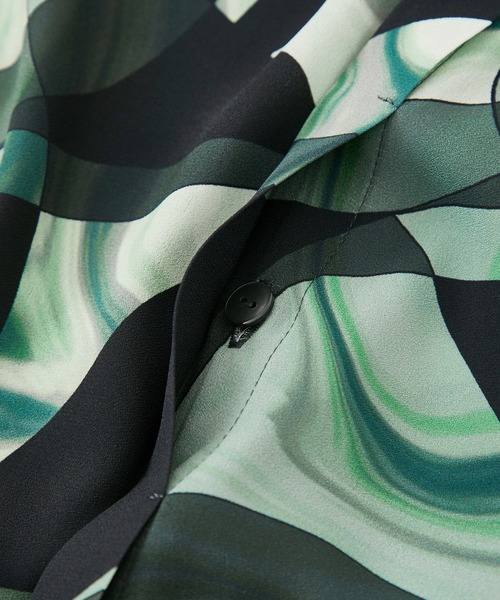 LiNoH リノー MARBLE PRINT S/S SHIRT サイズ 1 LiNoH（リノー）の「MARBLE PRINT S/S SHIRT（シャツ/ブラウス