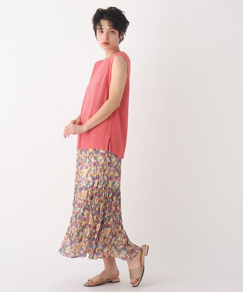 OPAQUE.CLIP(オペークドットクリップ)の「◆【C】フラワープリント ヨウリュウプリーツスカート(スカート・レディース・ブラック系/ピンク系5・40/38/36/34)」の10枚目の写真