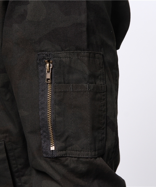 GIORDANO（ジョルダーノ）の「[GIORDANO]コットスリムMA-1ジャケット（ブルゾン・メンズ・ブラック/グリーン・MEDIUM/LARGE）」の13枚目の写真