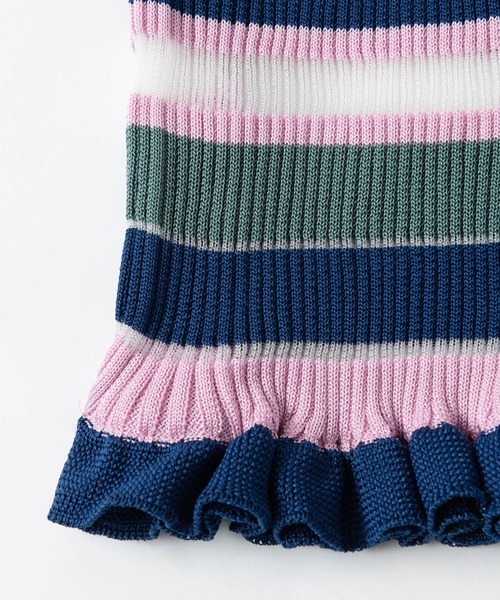 Tricote（トリコテ）の「TRICOTE トリコテ / SHEER MULTI STRIPE BAG シアーマルチボーダーバッグ / TR21BG046（トートバッグ・レディース・グリーン/イエロー/ライトピンク・FREE）」の12枚目の写真