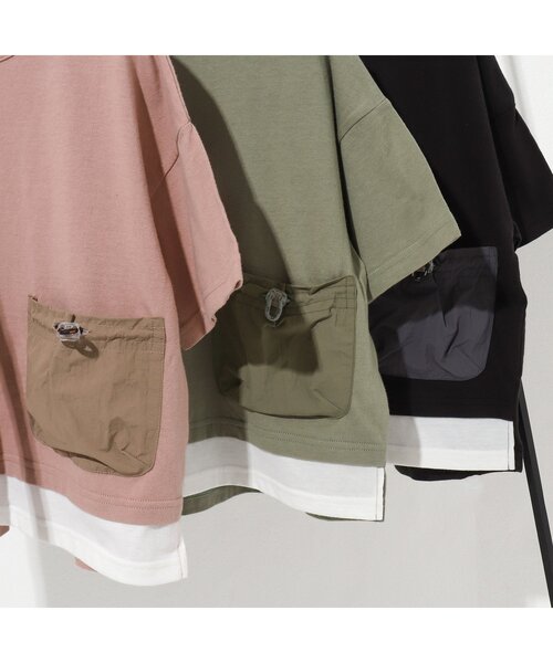 BREEZE by saori（ブリーズバイサオリ）の「WEB限定 異素材ビッグポケットTシャツ【BREEZE by saori】（Tシャツ/カットソー・キッズ・ブラック/ピンク/グリーン・90/100/110/120/130/140/150）」の20枚目の写真