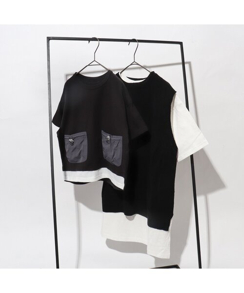 BREEZE by saori（ブリーズバイサオリ）の「WEB限定 異素材ビッグポケットTシャツ【BREEZE by saori】（Tシャツ/カットソー・キッズ・ブラック/ピンク/グリーン・90/100/110/120/130/140/150）」の19枚目の写真