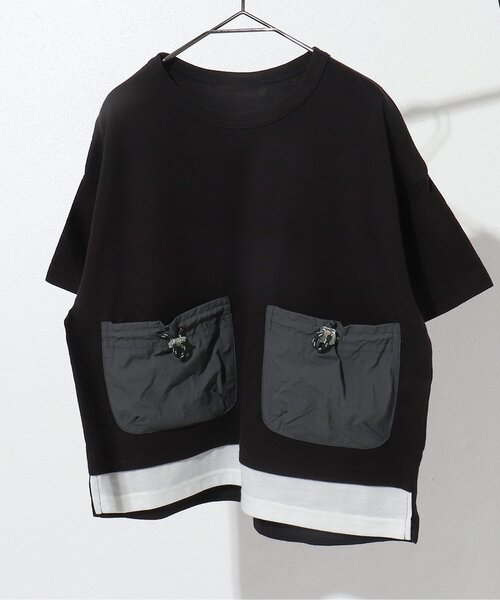 BREEZE by saori（ブリーズバイサオリ）の「WEB限定 異素材ビッグポケットTシャツ【BREEZE by saori】（Tシャツ/カットソー・キッズ・ブラック/ピンク/グリーン・90/100/110/120/130/140/150）」の15枚目の写真