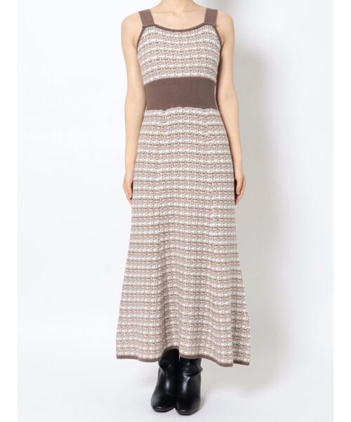 MERCURYDUO（マーキュリーデュオ）の「ニットツイードジャンスカ（ジャンパースカート・レディース・ベージュ/ブラック・FREE）」の16枚目の写真