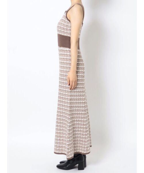 MERCURYDUO（マーキュリーデュオ）の「ニットツイードジャンスカ（ジャンパースカート・レディース・ベージュ/ブラック・FREE）」の17枚目の写真