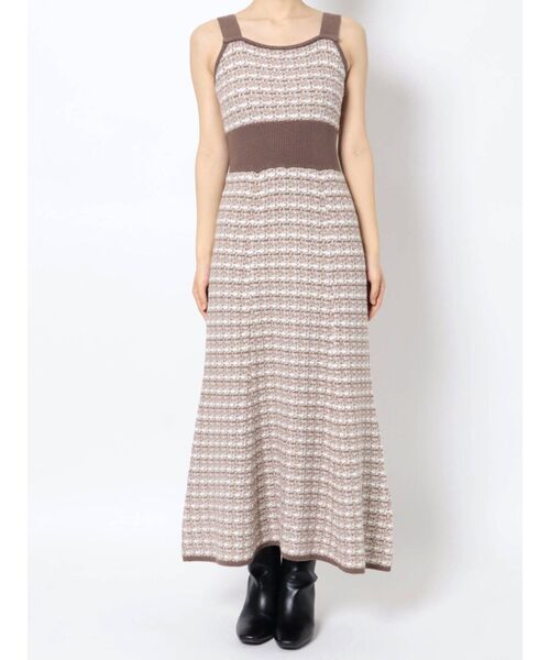 MERCURYDUO（マーキュリーデュオ）の「ニットツイードジャンスカ（ジャンパースカート・レディース・ベージュ/ブラック・FREE）」の11枚目の写真