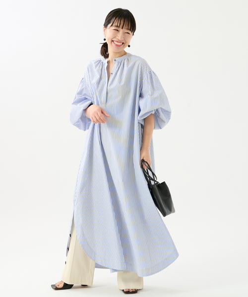 journal standard L'essage（ジャーナルスタンダードレサージュ）の「ボリュームギャザーワンピース（ワンピース・レディース・レッド/ブルー/ブラック・FREE）」の3枚目の写真