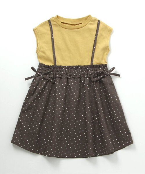 BREEZE（ブリーズ）の「ドッキングワンピース（ワンピース・キッズ・その他2/イエロー/オレンジ/ラベンダー/ミント・110/130/100/150/140/90/120）」の3枚目の写真