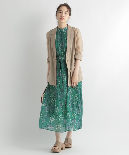 Andemiu（アンデミュウ）の「【シャツ感覚】シアージャケット122674（テーラードジャケット・レディース・チャコールグレー/ベージュ/ブラウン・FREE）」の4枚目の写真