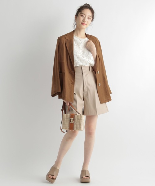 Andemiu（アンデミュウ）の「【シャツ感覚】シアージャケット122674（テーラードジャケット・レディース・チャコールグレー/ベージュ/ブラウン・FREE）」の13枚目の写真