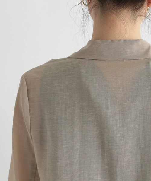 Andemiu（アンデミュウ）の「【シャツ感覚】シアージャケット122674（テーラードジャケット・レディース・チャコールグレー/ベージュ/ブラウン・FREE）」の19枚目の写真