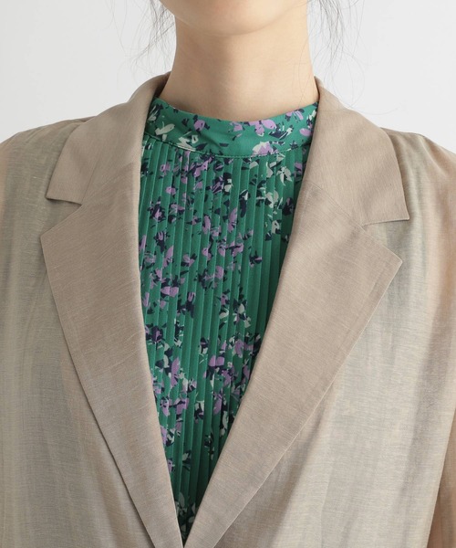 Andemiu（アンデミュウ）の「【シャツ感覚】シアージャケット122674（テーラードジャケット・レディース・チャコールグレー/ベージュ/ブラウン・FREE）」の21枚目の写真