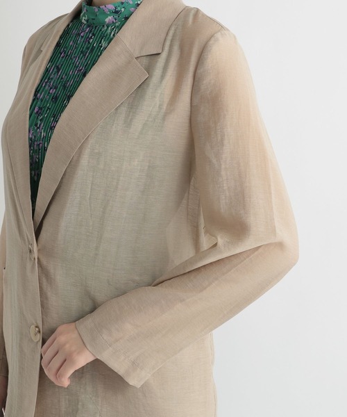 Andemiu（アンデミュウ）の「【シャツ感覚】シアージャケット122674（テーラードジャケット・レディース・チャコールグレー/ベージュ/ブラウン・FREE）」の9枚目の写真