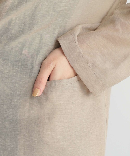 Andemiu（アンデミュウ）の「【シャツ感覚】シアージャケット122674（テーラードジャケット・レディース・チャコールグレー/ベージュ/ブラウン・FREE）」の11枚目の写真