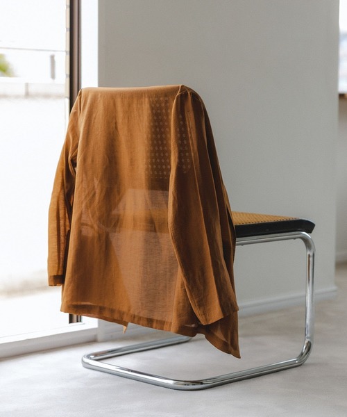 Andemiu（アンデミュウ）の「【シャツ感覚】シアージャケット122674（テーラードジャケット・レディース・チャコールグレー/ベージュ/ブラウン・FREE）」の22枚目の写真