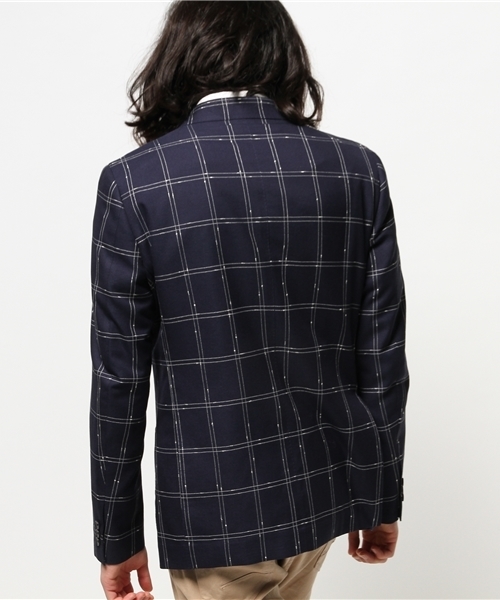 EDIFICE（エディフィス）の「◇ウインドーペン ロイヤルバスケットジャケット（テーラードジャケット・メンズ・ダークブルー・46/50/44/48/42）」の4枚目の写真