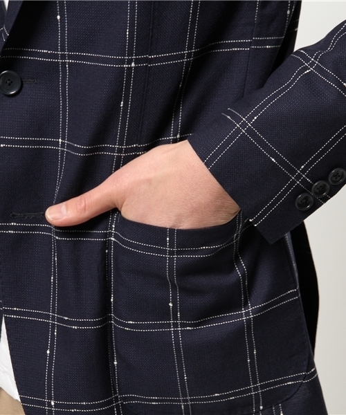 EDIFICE（エディフィス）の「◇ウインドーペン ロイヤルバスケットジャケット（テーラードジャケット・メンズ・ダークブルー・46/50/44/48/42）」の8枚目の写真