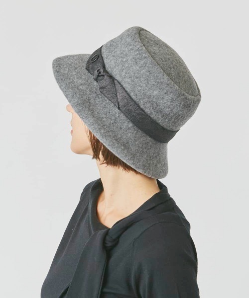 Chapeau d' O(シャポードオー)の「Chapeau d' O Twist Ribbon Basque Cloche(ハット・レディース・ベージュ/ブラック/グレー・M/57.5cm)」の19枚目の写真