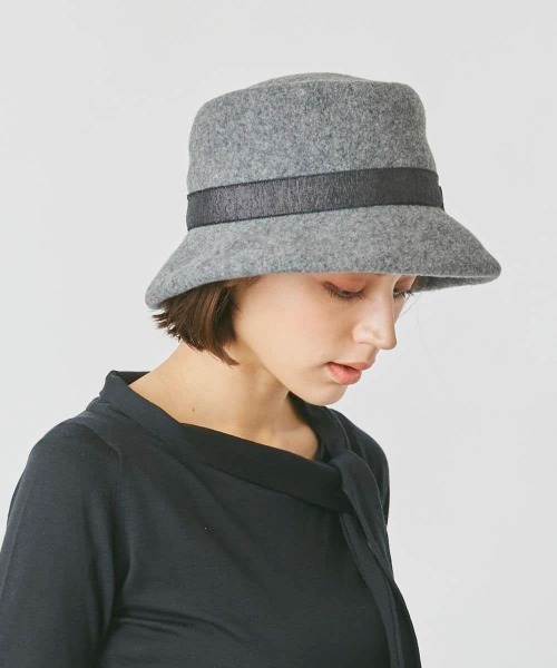 Chapeau d' O(シャポードオー)の「Chapeau d' O Twist Ribbon Basque Cloche(ハット・レディース・ベージュ/ブラック/グレー・M/57.5cm)」の18枚目の写真