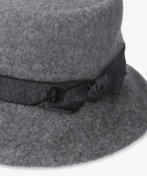 Chapeau d' O(シャポードオー)の「Chapeau d' O Twist Ribbon Basque Cloche(ハット・レディース・ベージュ/ブラック/グレー・M/57.5cm)」の11枚目の写真