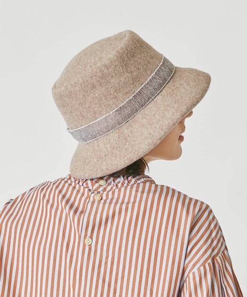 Chapeau d' O(シャポードオー)の「Chapeau d' O Twist Ribbon Basque Cloche(ハット・レディース・ベージュ/ブラック/グレー・M/57.5cm)」の7枚目の写真