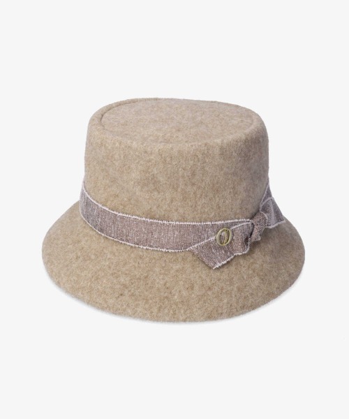Chapeau d' O(シャポードオー)の「Chapeau d' O Twist Ribbon Basque Cloche(ハット・レディース・ベージュ/ブラック/グレー・M/57.5cm)」の6枚目の写真