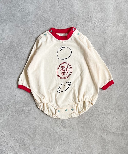 HOGAN RANCH WEAR（ホーガンランチウエア）の「ナガソデボディシャツ（70・80cm）（肌着・キッズ・ベージュ/ネイビー/オフホワイト・80/70）」の2枚目の写真