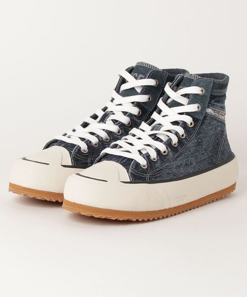 DIESEL（ディーゼル）の「メンズ デニム スウェード ミッドカット スニーカー（スニーカー・メンズ・グレー/ライトインディゴブルー/インディゴブルー/ブラック/ブルー・40/42/43/44/41）」の4枚目の写真