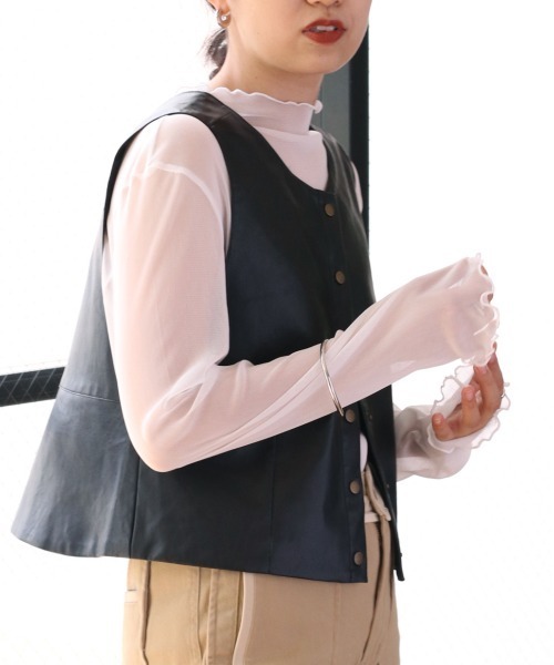 cepo(セポ)の「アソート カラーハイネックシアーインナー(Tシャツ/カットソー・レディース・オフホワイト/ライム/グリーン・M)」の19枚目の写真